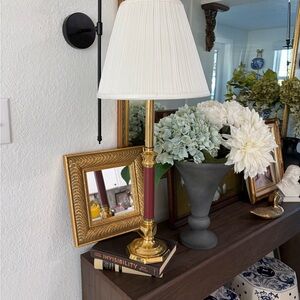 2 Elegant Gold and burgundy candlestick Table Lamp